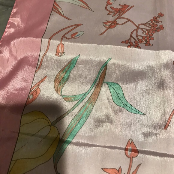 JP Collection Womens Scarf Pink Blue Yellow Italy Square Vintage Estate 34x34. - Picture 3 of 7